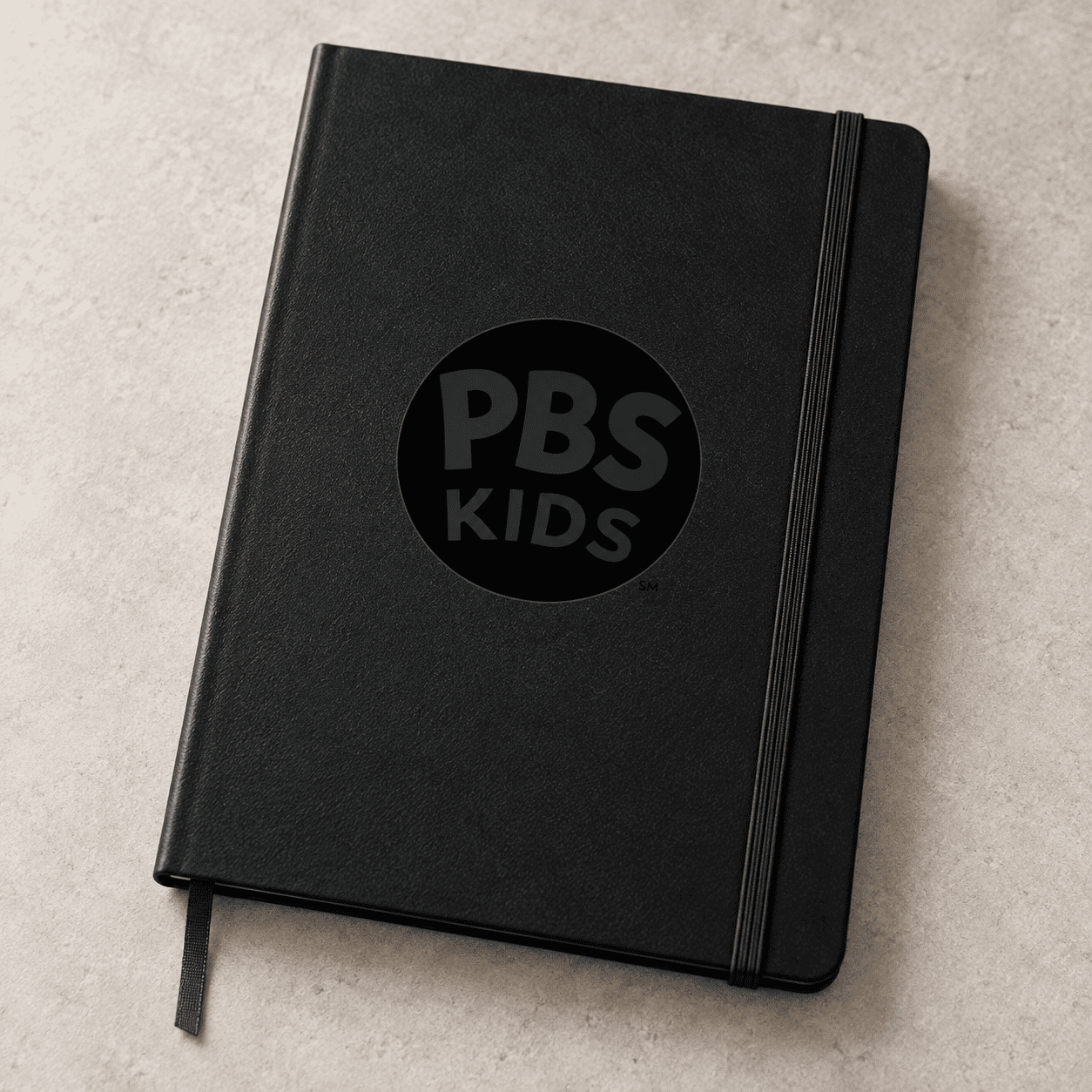 Debossed black PBS Kids hardcover journal