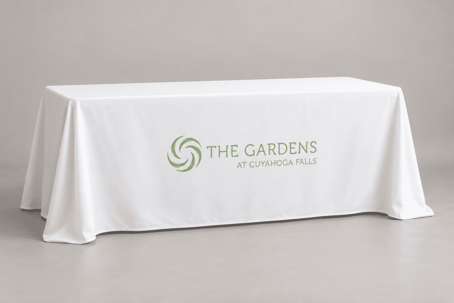 Printed table throw for The Gardens at Cuyahoga Falls